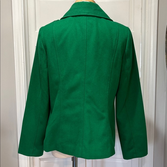 Old Navy sz L Kelly green wool blend preppy pea coat - Picture 6 of 10